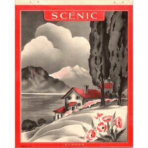 Vintage Litho Art Print Summer Scenic Series Seasonal USA Unframed